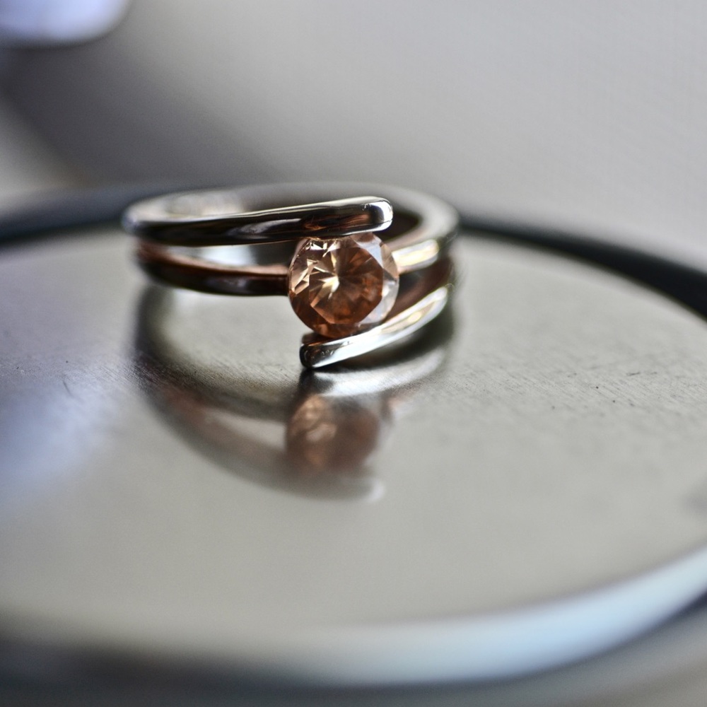 Pink crystal ring